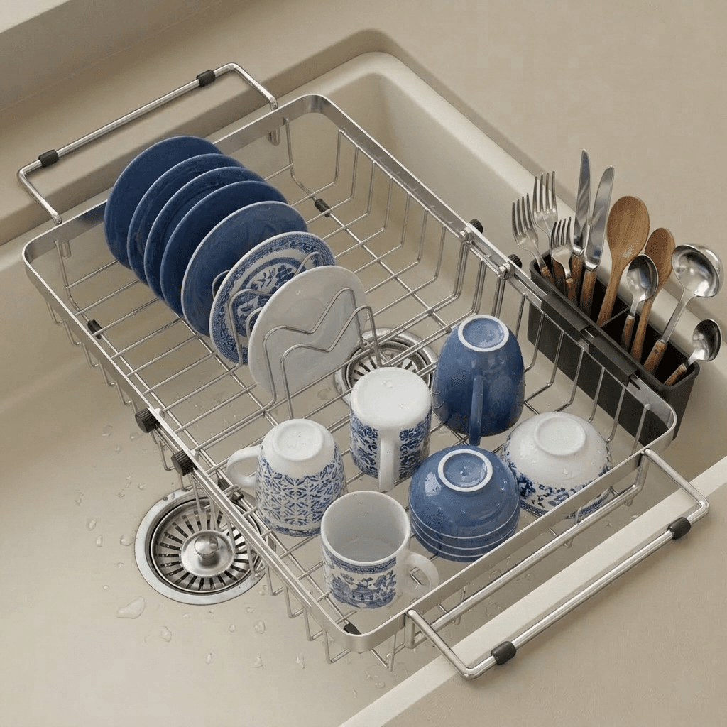Expandable Stainless Steel Dish Rack