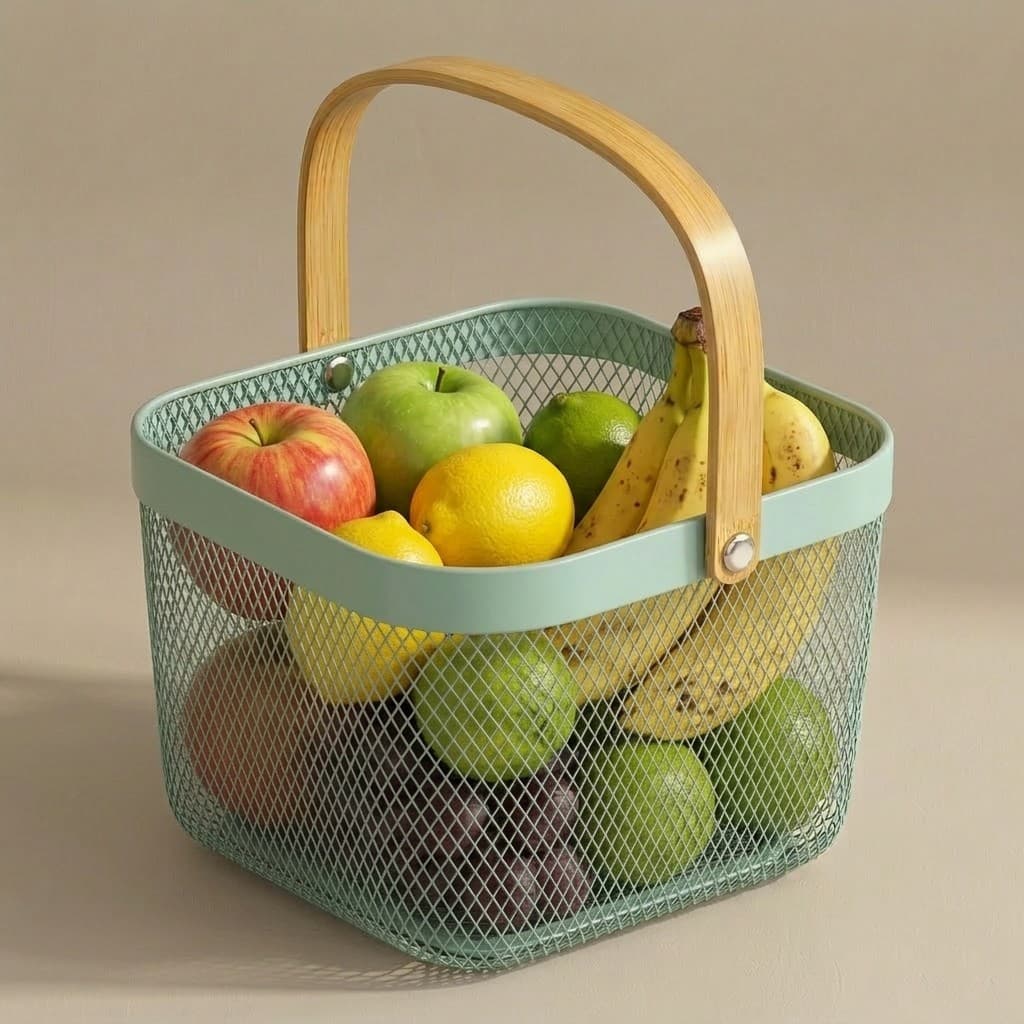 Mint Green Mesh Basket