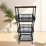 foldable three-tier storage rack