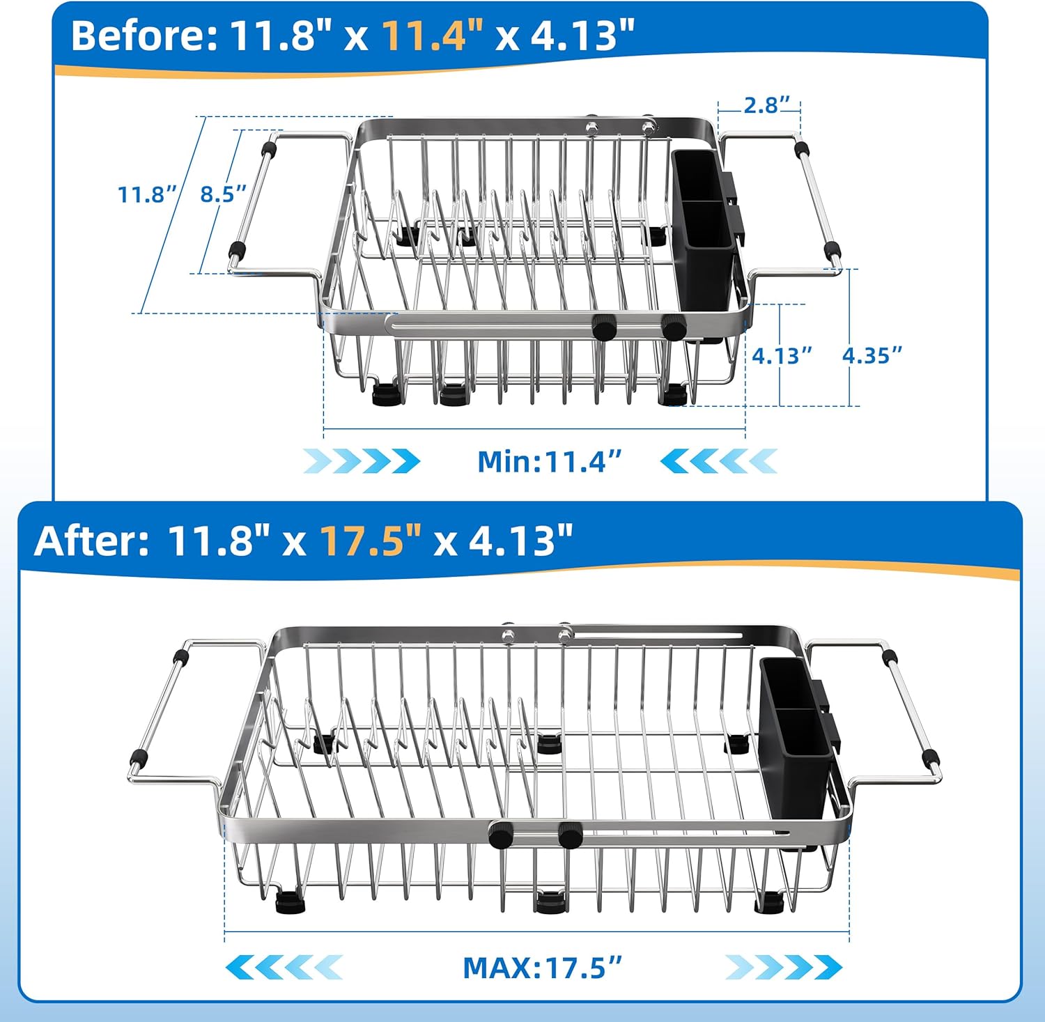 Expandable Stainless Steel Dish Rack