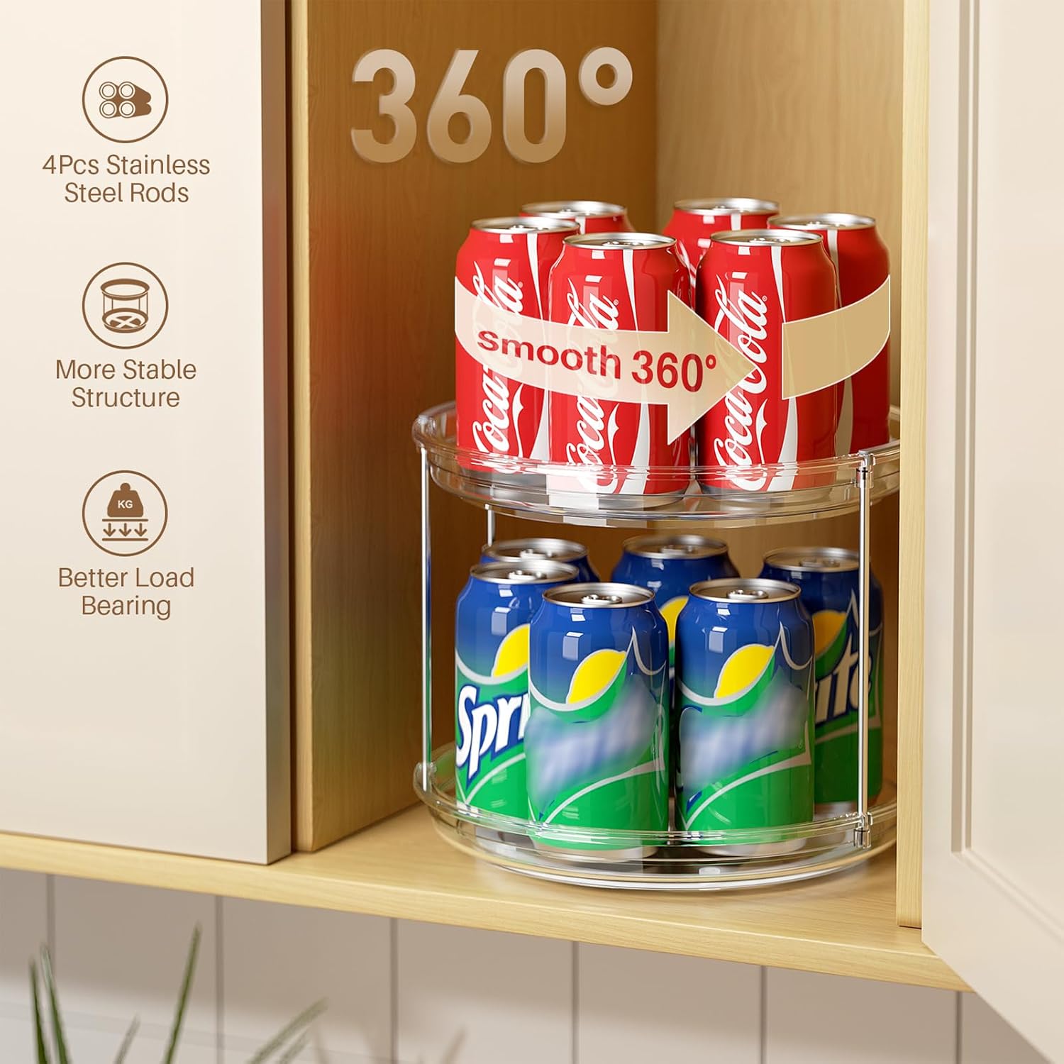 2-Tier Lazy Susan Turntable Organizer